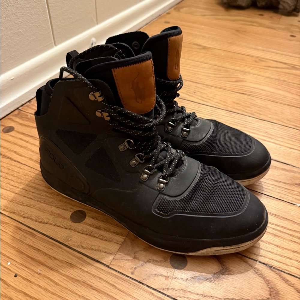 Polo by Ralph Lauren Black and Tan Men's Boots - Alpine 200